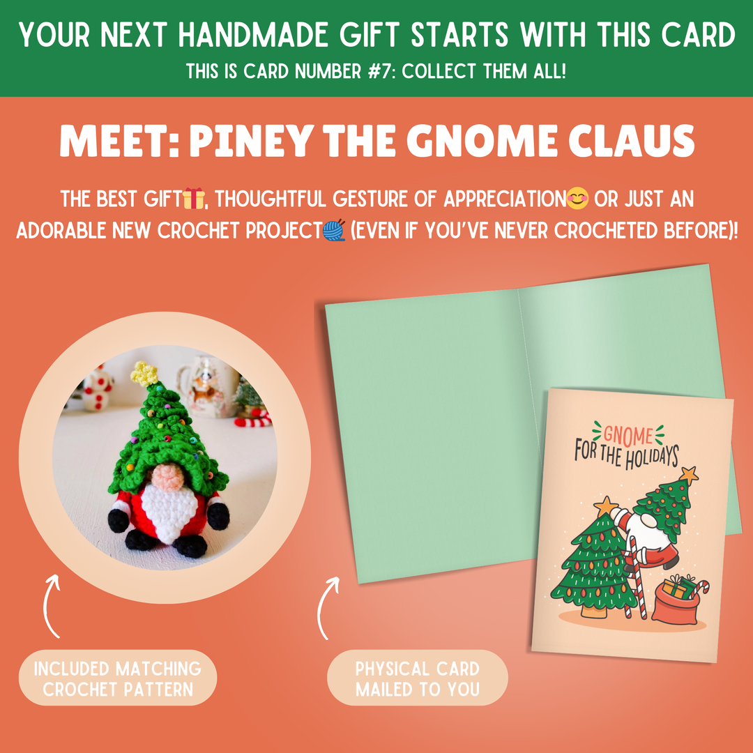 Gnome Claus Crochet Pattern & Matching Card: "Gnome For The Holidays"