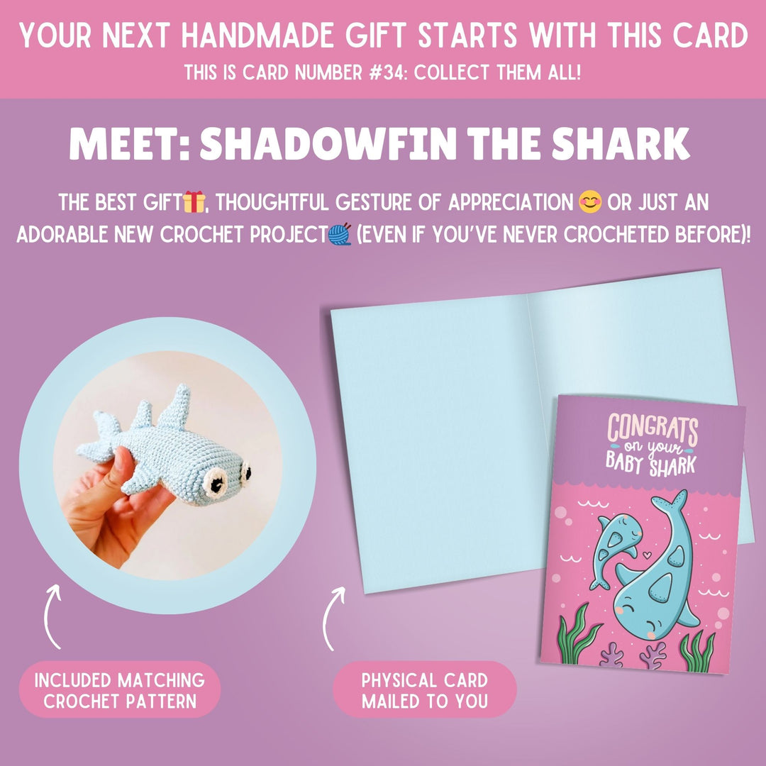 Shadowfin the Shark & Matching Baby Congratulations Card