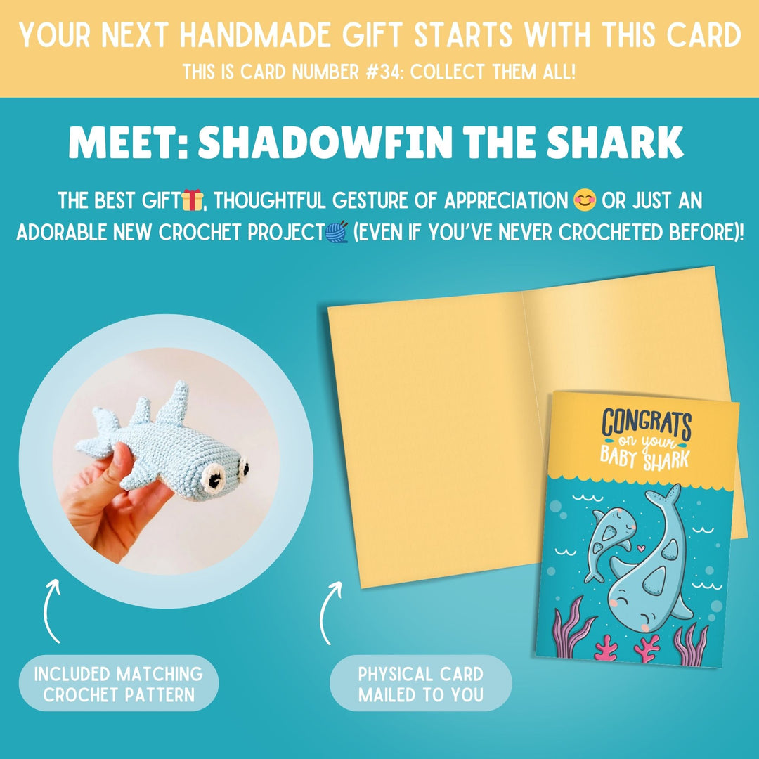 Shadowfin the Shark & Matching Baby Congratulations Card