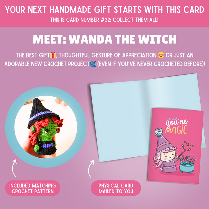 Witch Crochet Pattern & Matching Card: "You're Magic"