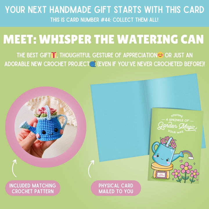 Watering Can Crochet Pattern & Matching Card: "Magic Your Way"