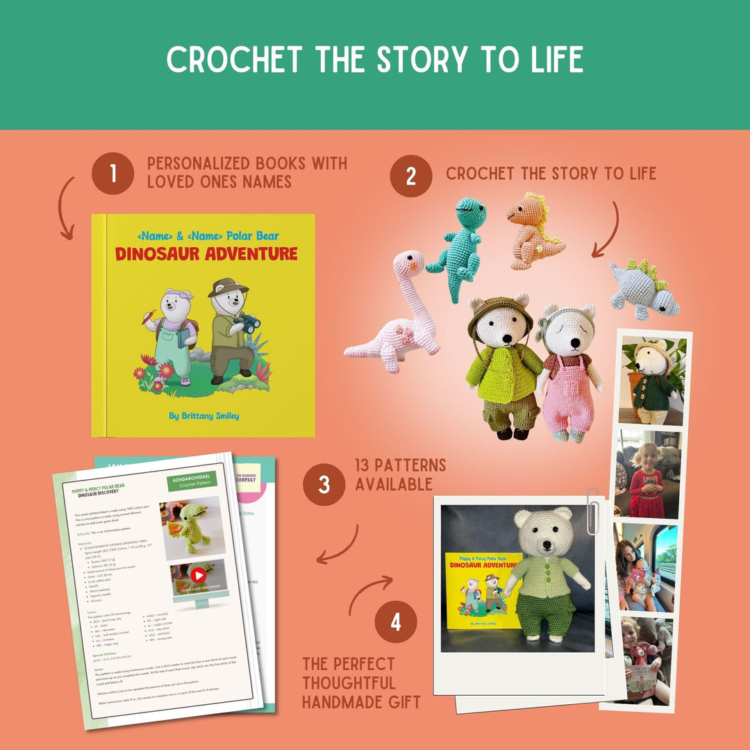 Dinosaur Adventure Crochet Storybook: Personalize The Book With Your Loved Ones Names & Crochet The Story To Life