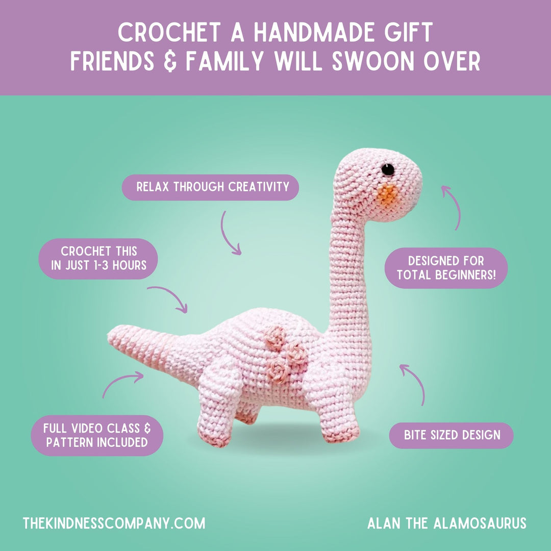 Alamosaurus Crochet Pattern & Matching Card: "Congratulations"