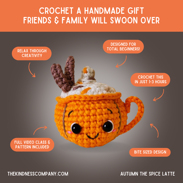 Autumn The Pumpkin Crochet Pattern & Matching Card: "You're the Pumpkin to My Spice"