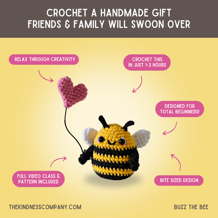 Bee Crochet Pattern & Matching Card: "Bee My Valentine"