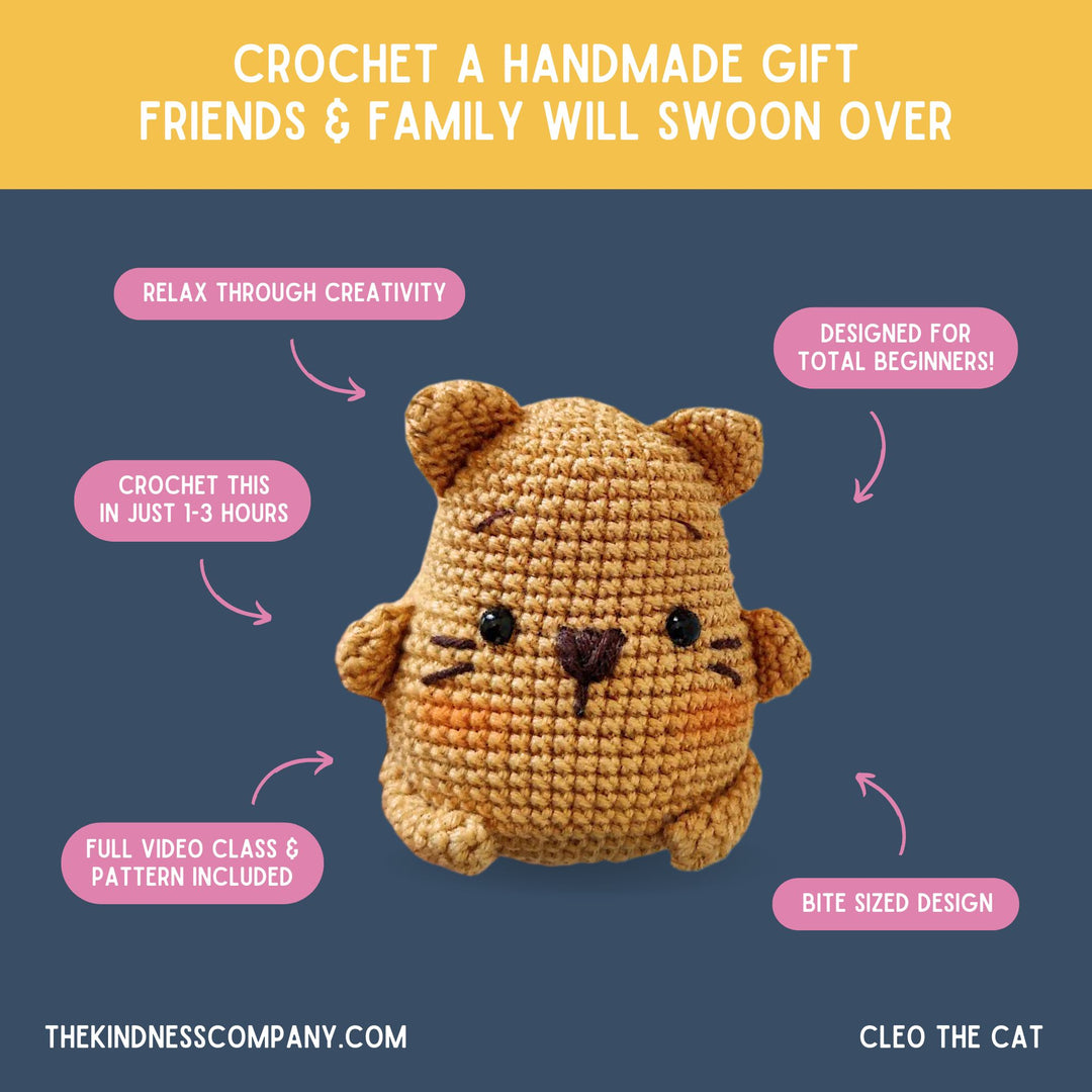Cat Crochet Pattern & Matching Card: "Happy Birthday"