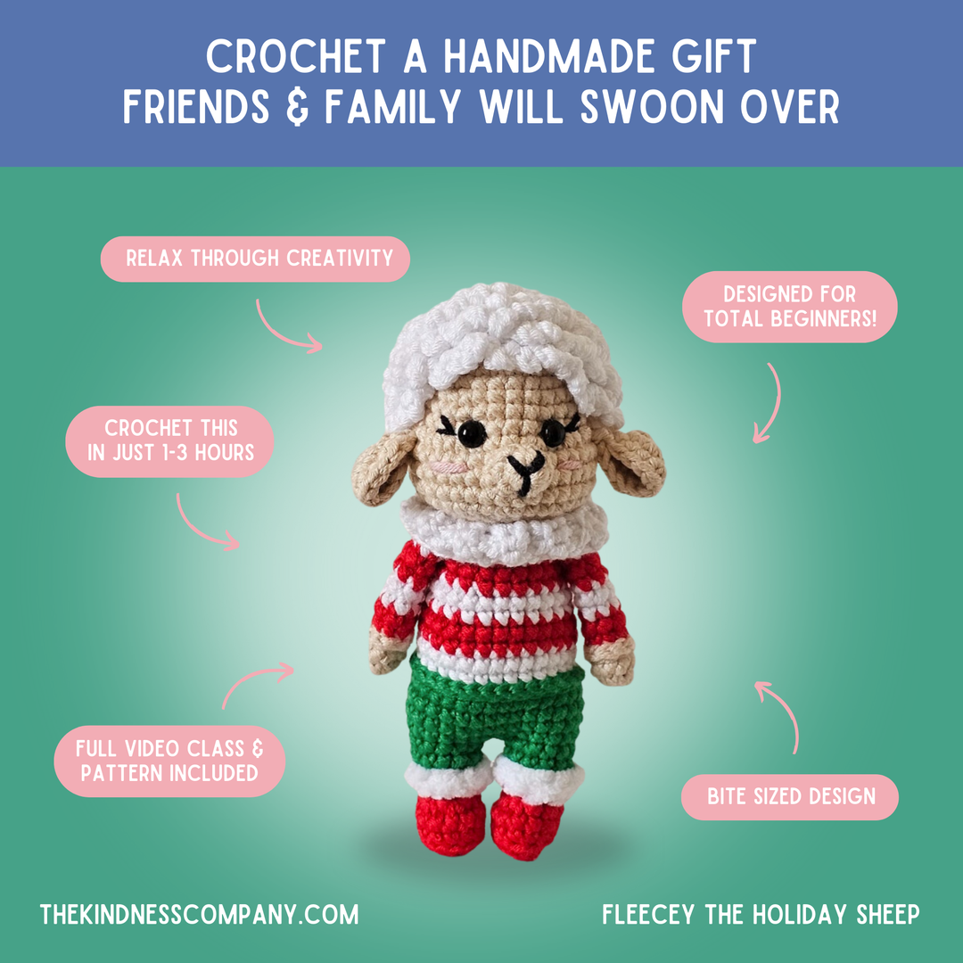 Sheep Crochet Pattern & Matching Card: "Fleece Navidad"