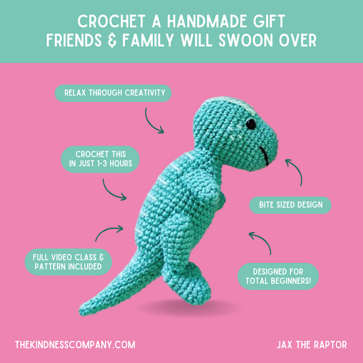 Dinosaur Crochet Pattern & Matching Card: "Birthday"