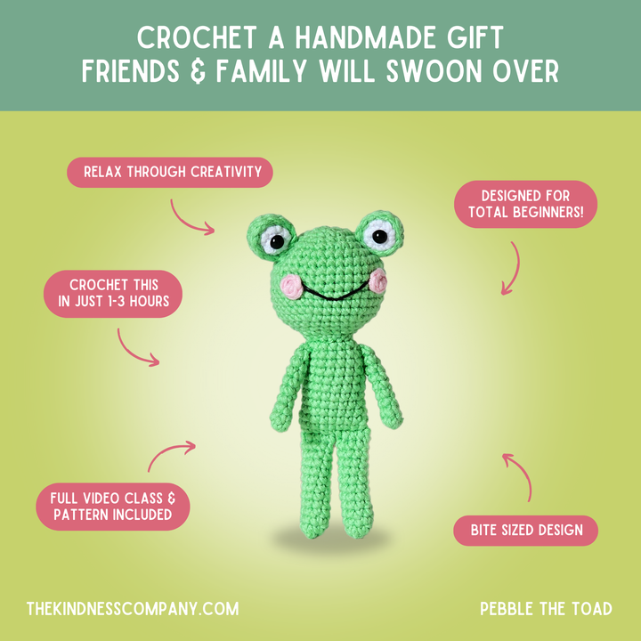 Toad Crochet Pattern & Matching Card: "Have a Toad-ly Terrific Birthday"