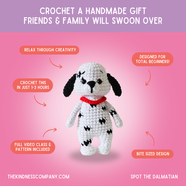 Dalmatian Crochet Pattern & Matching Card: "You've Got A Spot In My Heart"