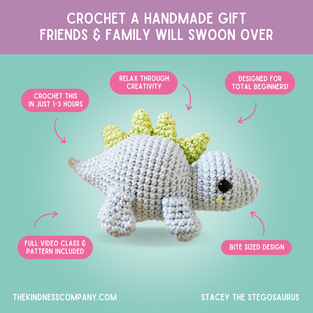 Stegosaurus Crochet Pattern & Matching Card: "Pregosaurus"