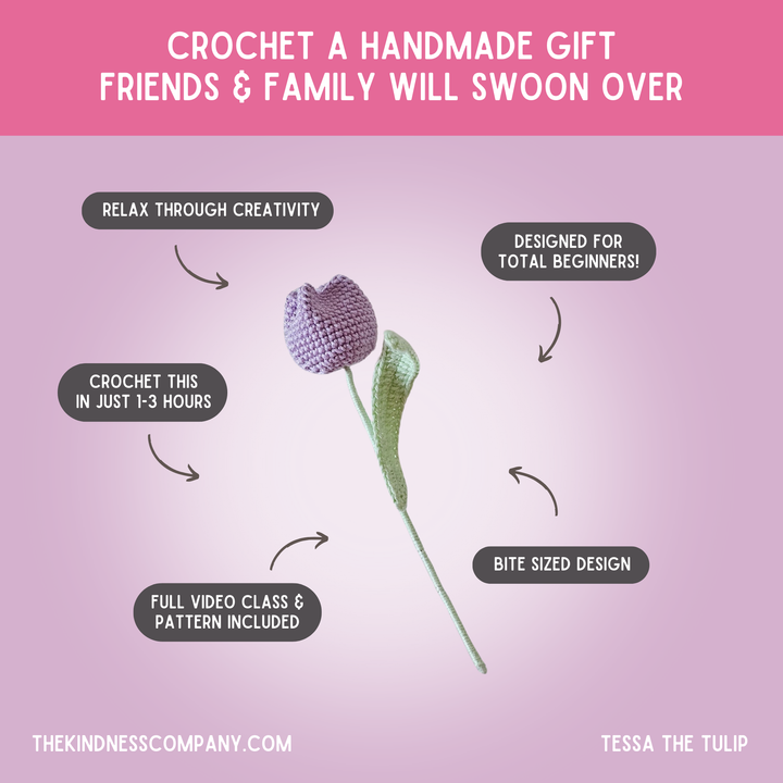 Tulip Crochet Pattern & Matching Greeting Card