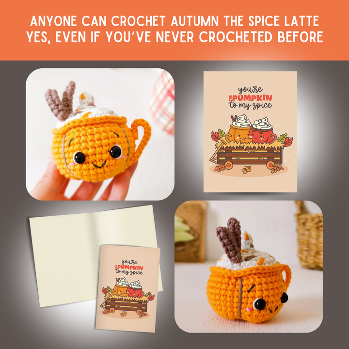 Autumn The Pumpkin Crochet Pattern & Matching Card: "You're the Pumpkin to My Spice"