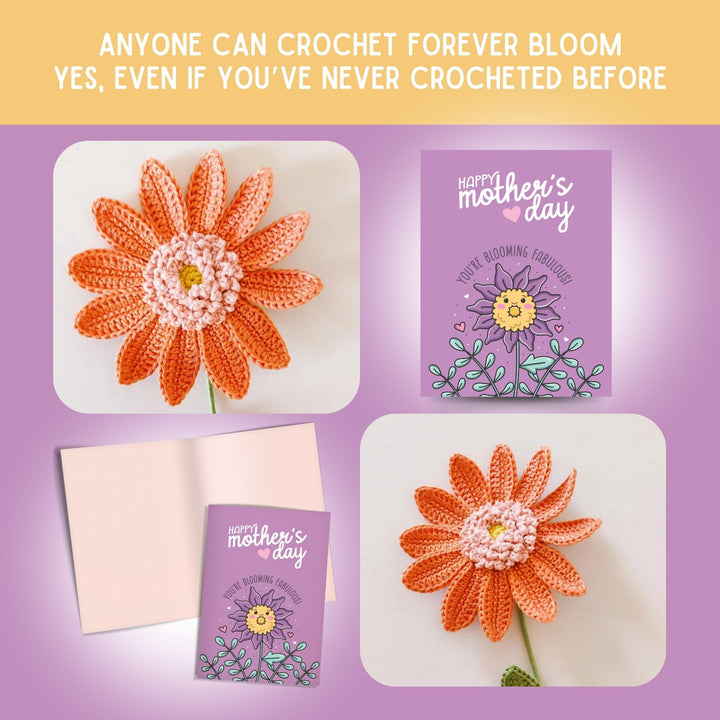 Flower Crochet Pattern & Matching Card: "Mother's Day"