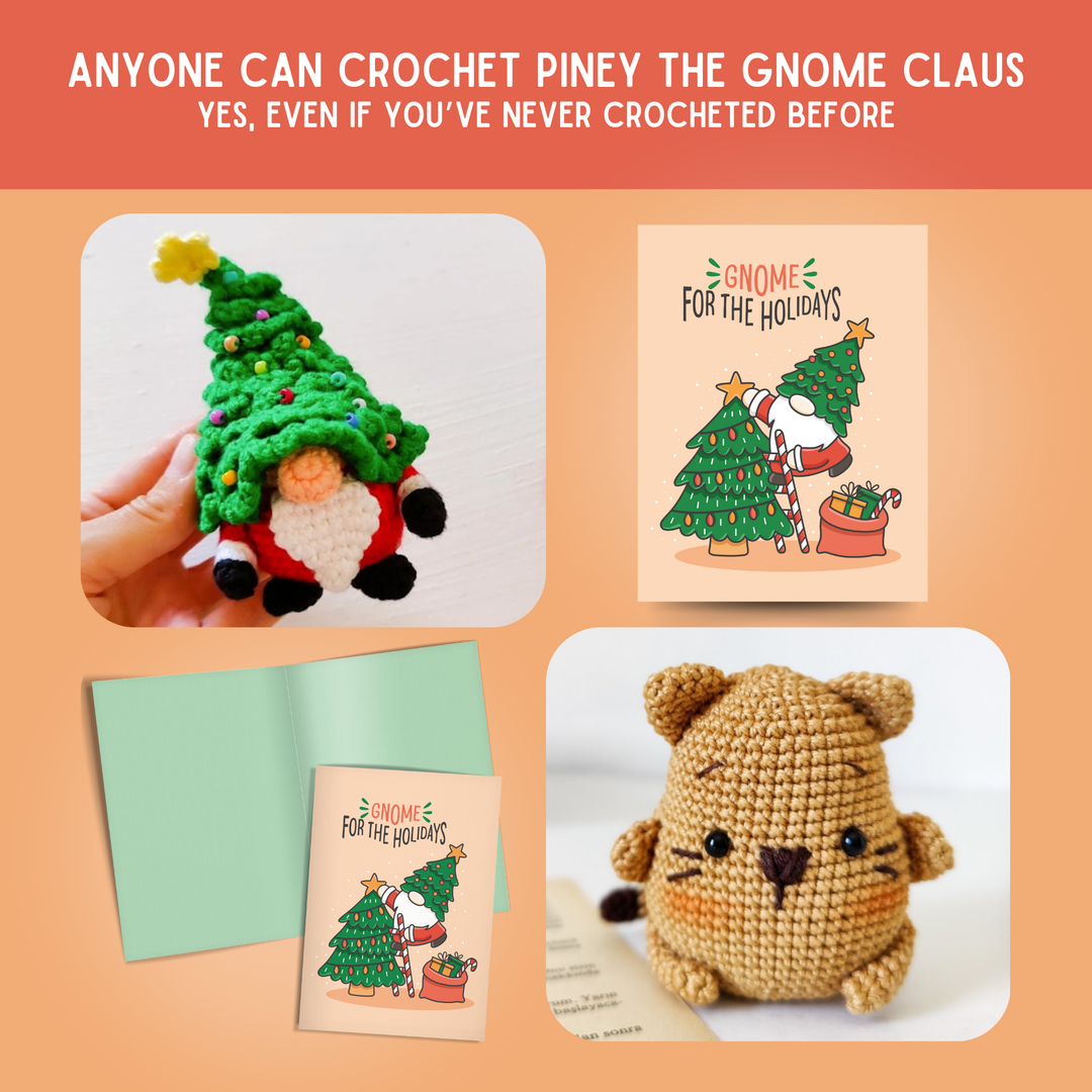 Gnome Claus Crochet Pattern & Matching Card: "Gnome For The Holidays"