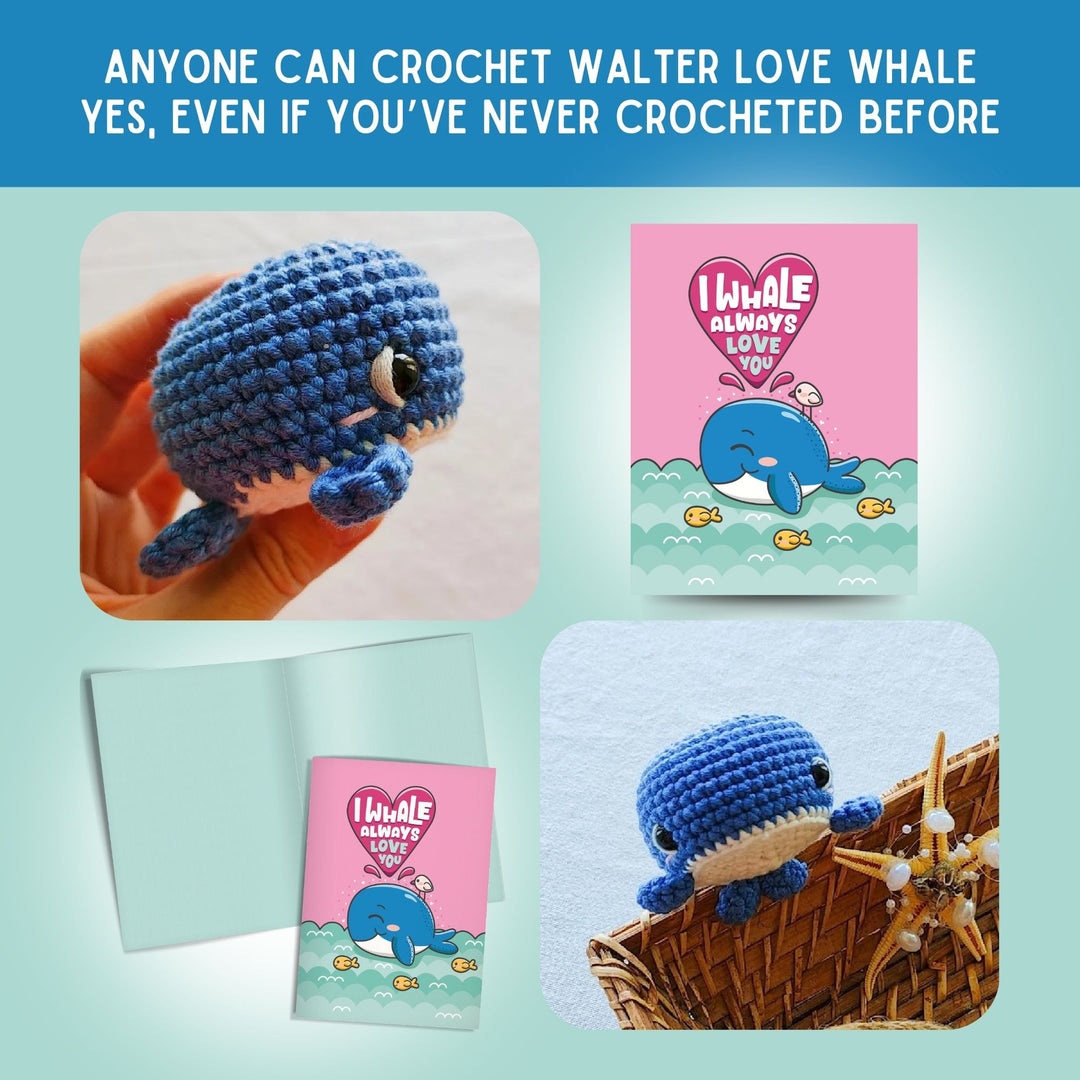 Whale Crochet Pattern & Matching Card: "Always Love You"