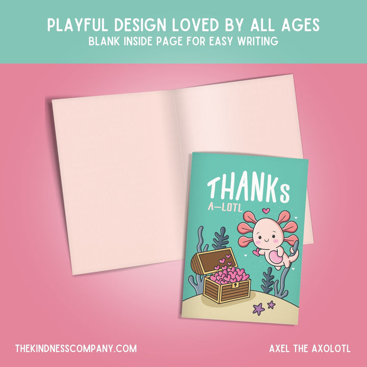 Axolotl Crochet Pattern & Matching Card: "Thank You"