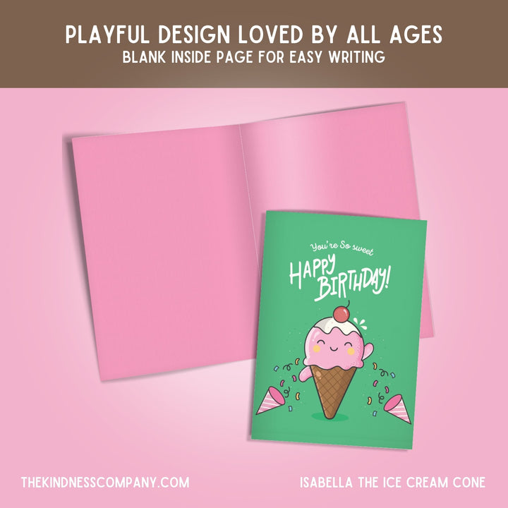 Ice Cream Crochet Pattern & Matching Card: "Happy Birthday"
