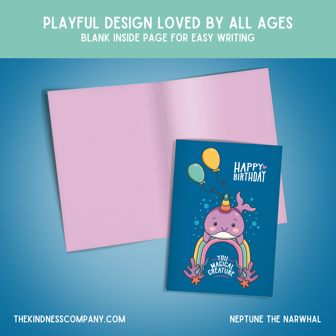 Narwhal Crochet Pattern & Matching Card: "Birthday"