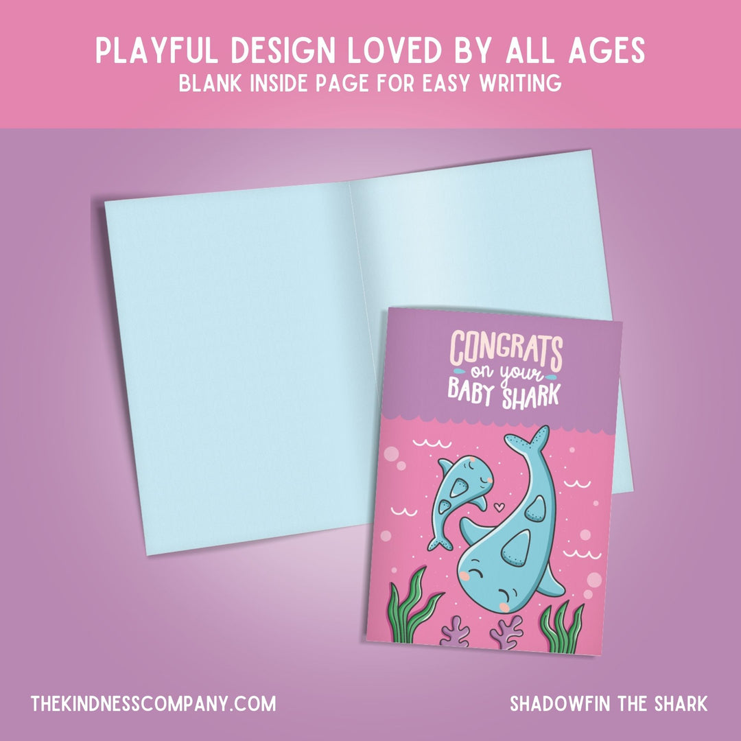 Shadowfin the Shark & Matching Baby Congratulations Card