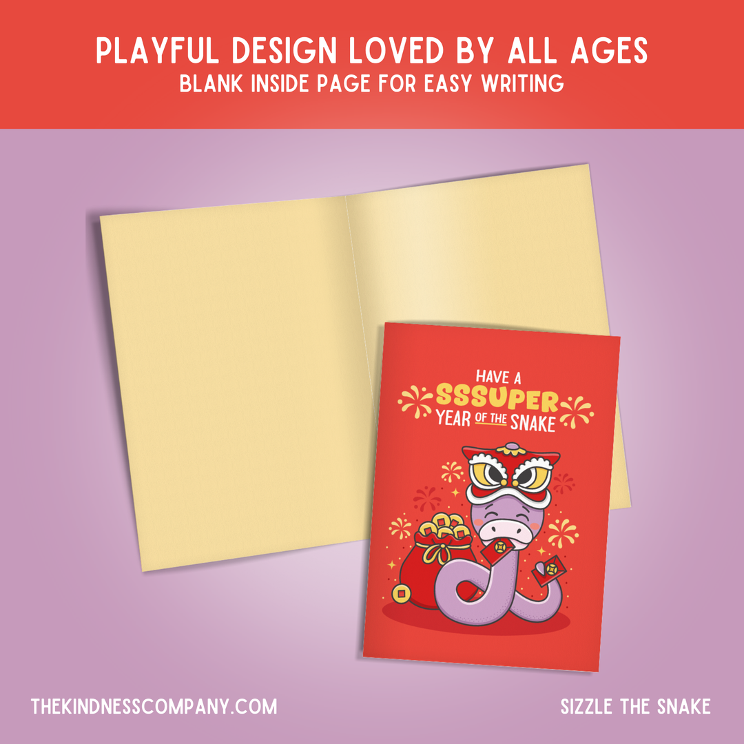 Snake Crochet Pattern & Matching Card: "Have A Sssuper Year Of The Snake"