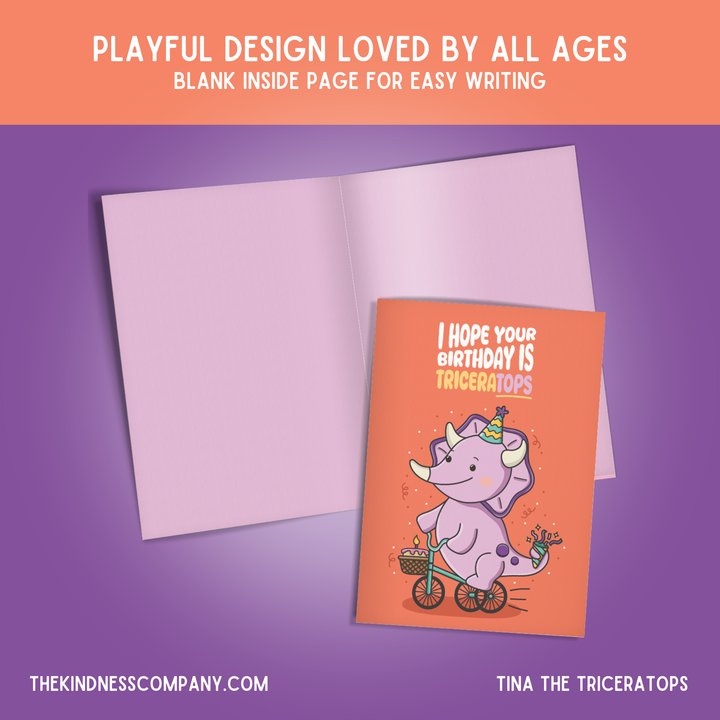 Triceratops Crochet Pattern & Matching Card: "Birthday"