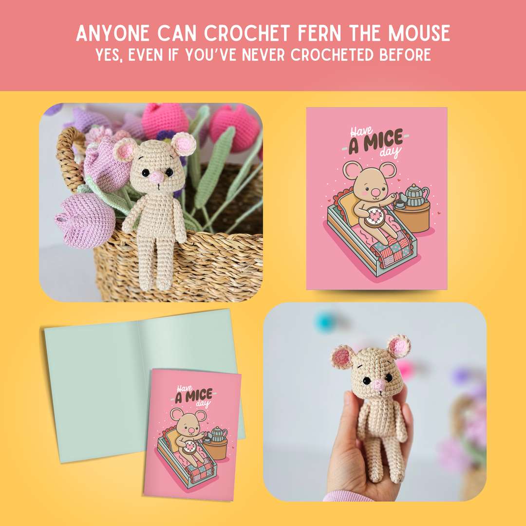 Mouse Crochet Pattern & Matching Card: "Have A Mice Day"