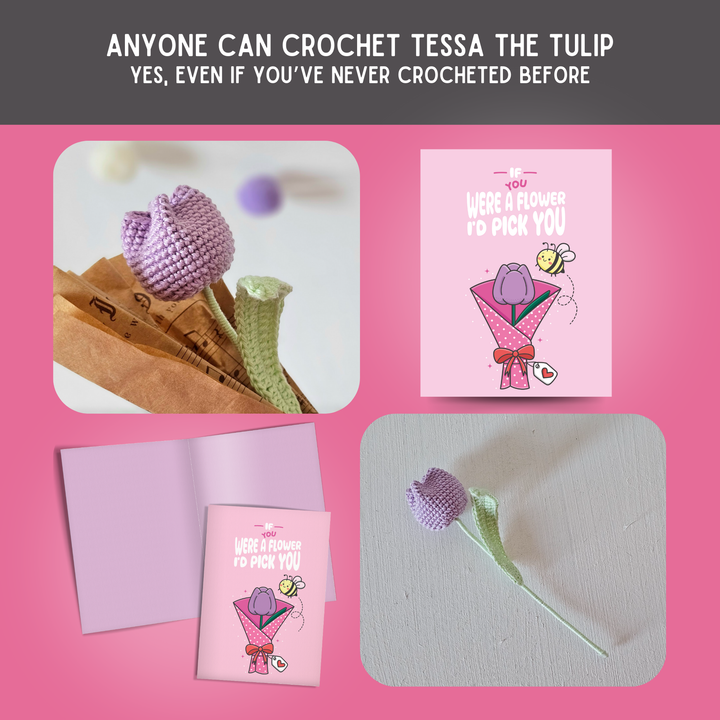 Tulip Crochet Pattern & Matching Greeting Card