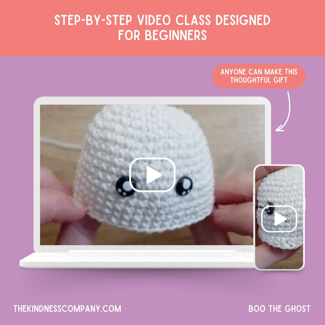 Ghost Crochet Pattern & Matching Card: "Thinking Of You"