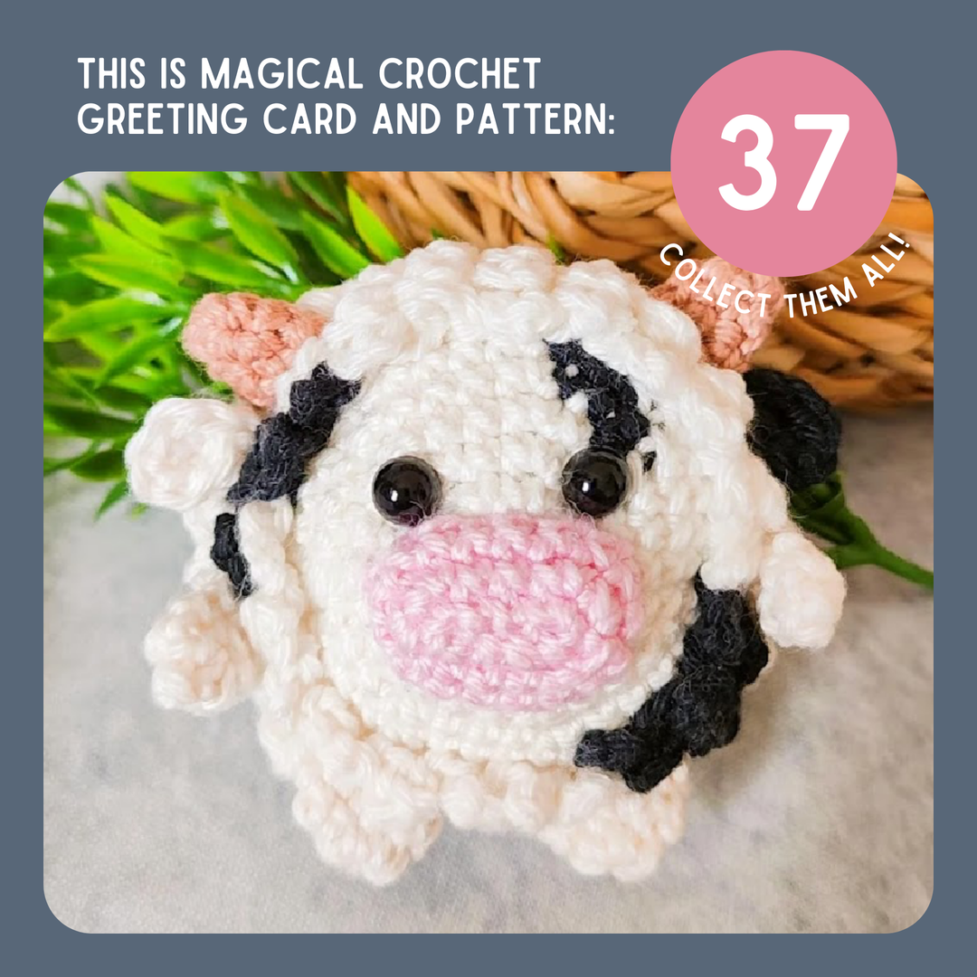 Cow Crochet Pattern & Matching Card: "I Will Always Love Mooo"