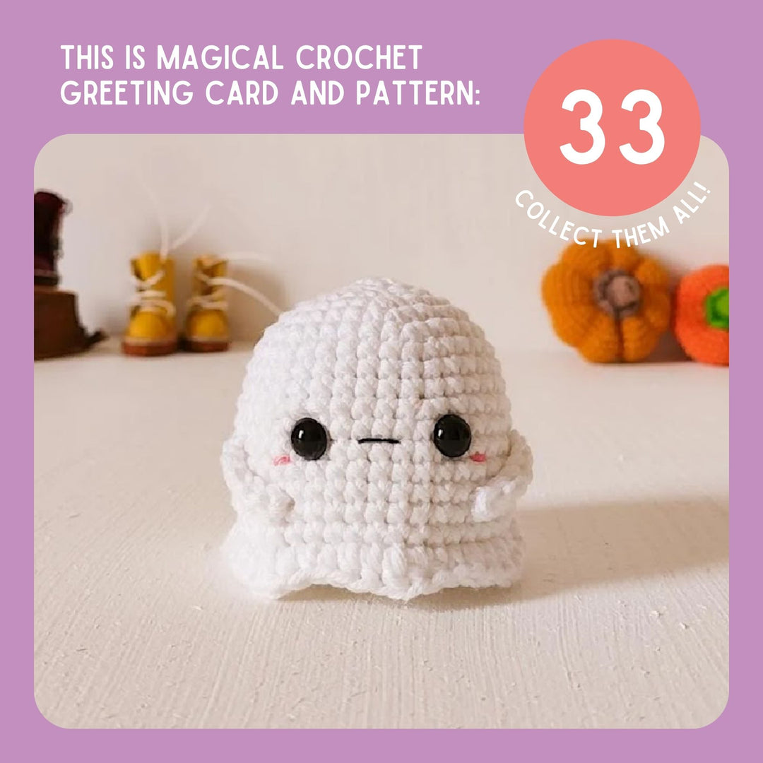 Ghost Crochet Pattern & Matching Card: "Thinking Of You"