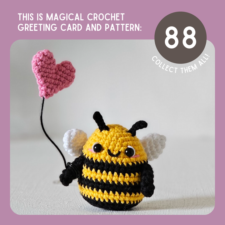 Bee Crochet Pattern & Matching Card: "Bee My Valentine"