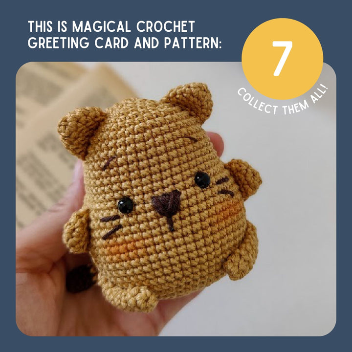 Cat Crochet Pattern & Matching Card: "Happy Birthday"