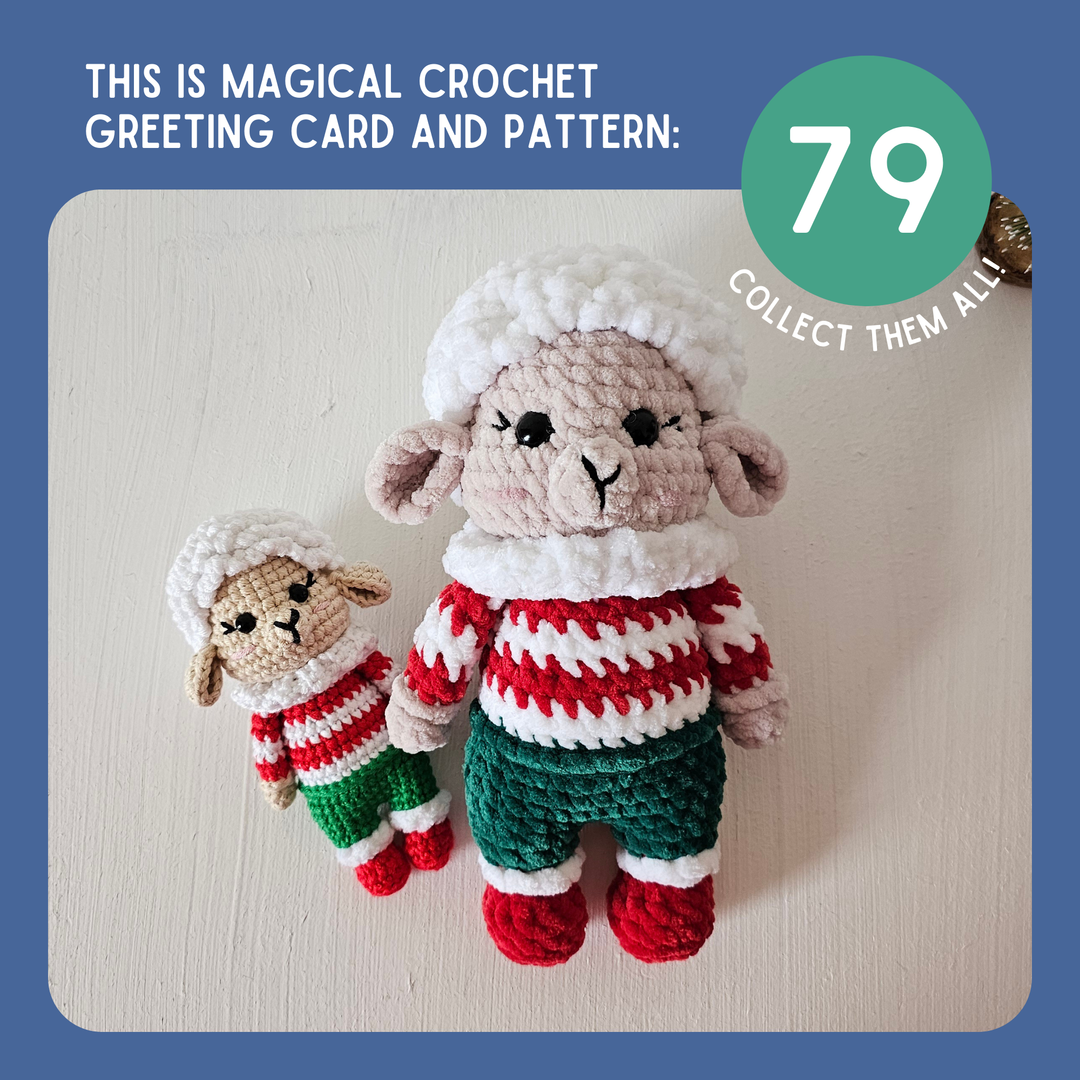 Sheep Crochet Pattern & Matching Card: "Fleece Navidad"