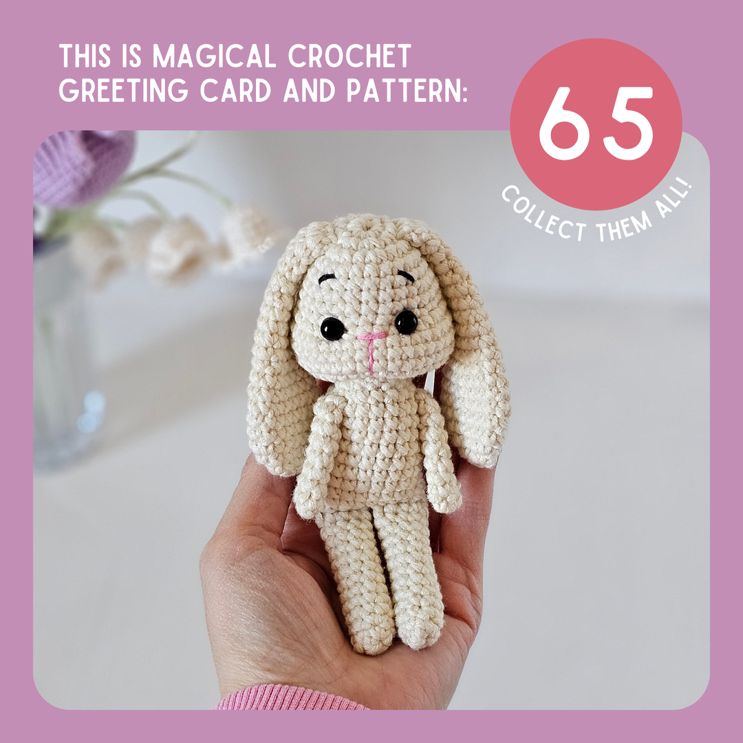 Bunny Crochet Pattern & Matching Card: "Congratulations On Your New Bunny"