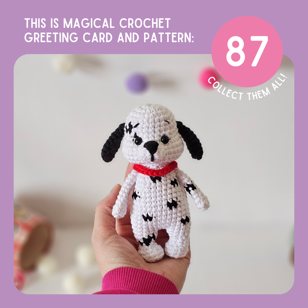 Dalmatian Crochet Pattern & Matching Card: "You've Got A Spot In My Heart"