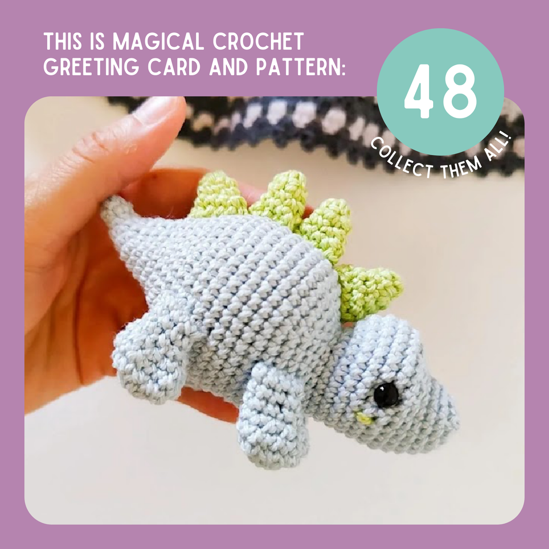 Stegosaurus Crochet Pattern & Matching Card: "Pregosaurus"