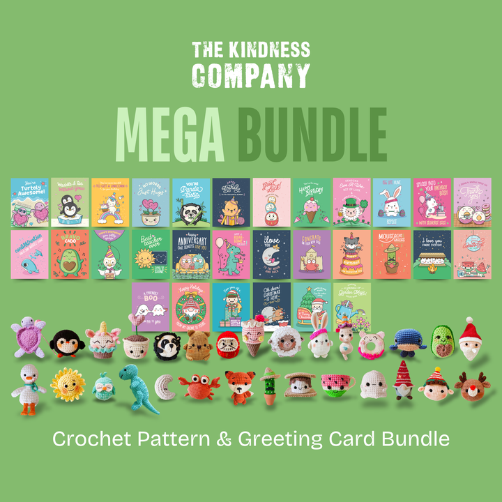 Mega Bundle: 32 Crochet Greeting Cards & Matching Patterns Bundle