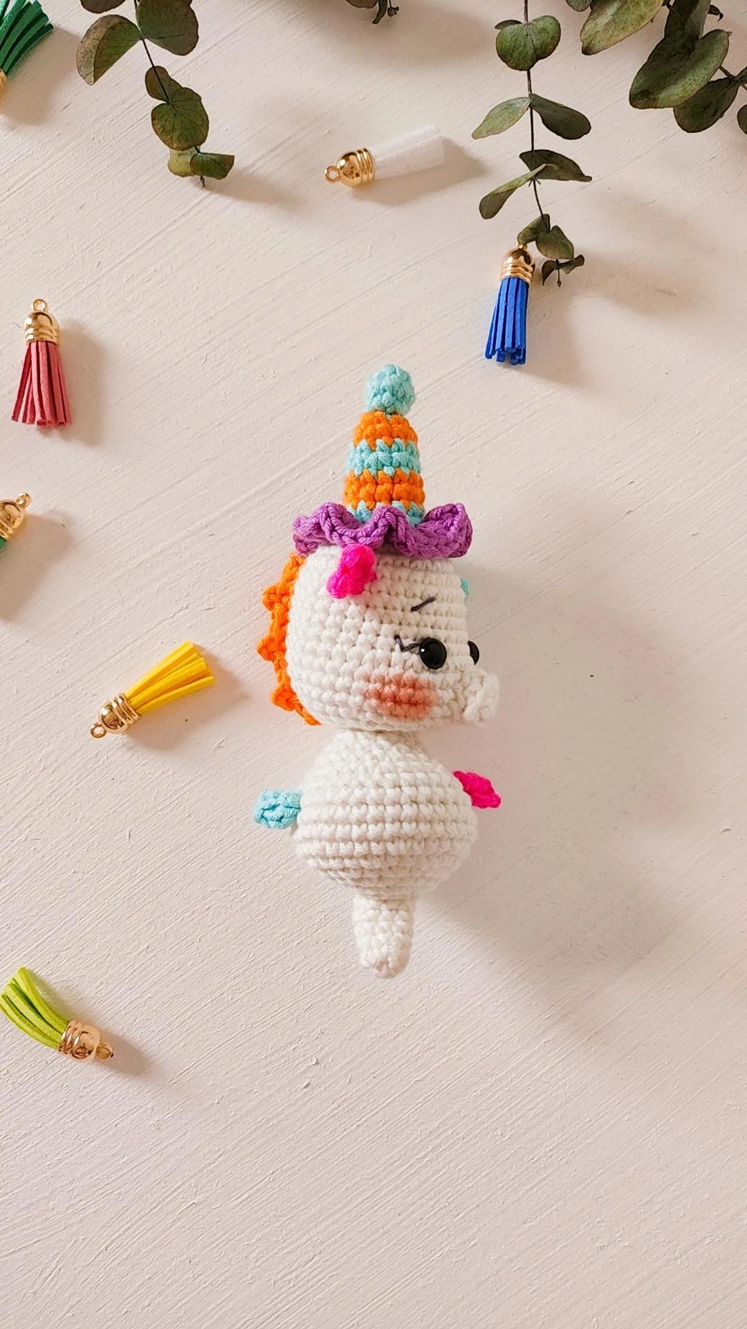 Seahorse Crochet Pattern & Matching Card: "Birthday Bash"