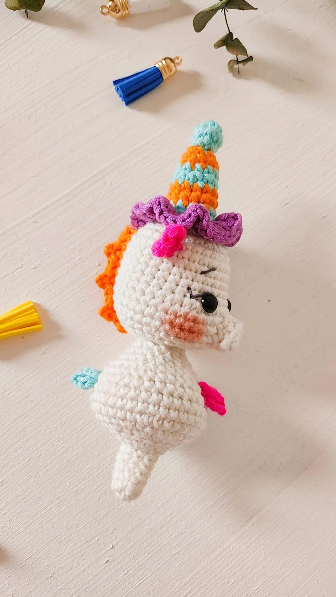 Seahorse Crochet Pattern & Matching Card: "Birthday Bash"