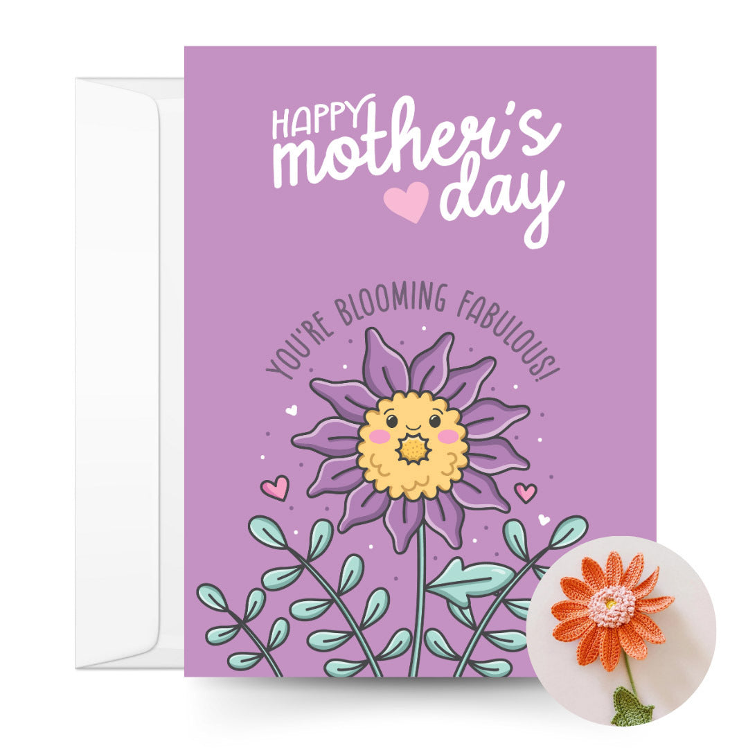 Flower Crochet Pattern & Matching Card: "Mother's Day"