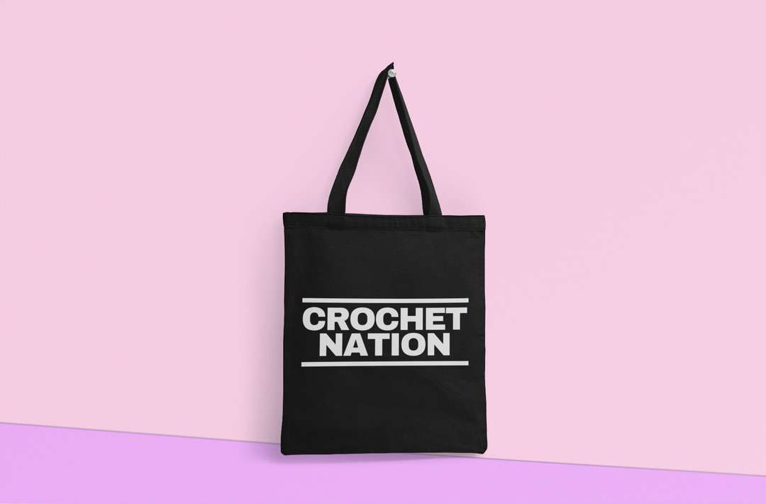 Crochet Nation Tote Bag: Limited Edition Black Tote Bag