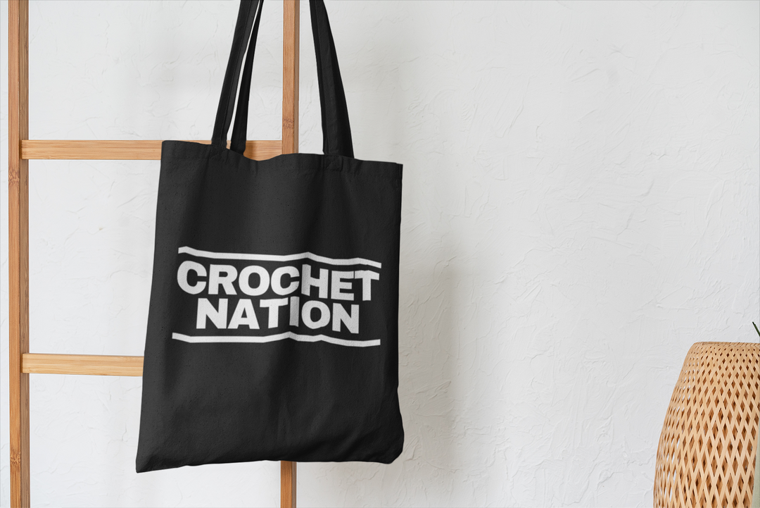 Crochet Nation Tote Bag: Limited Edition Black Tote Bag