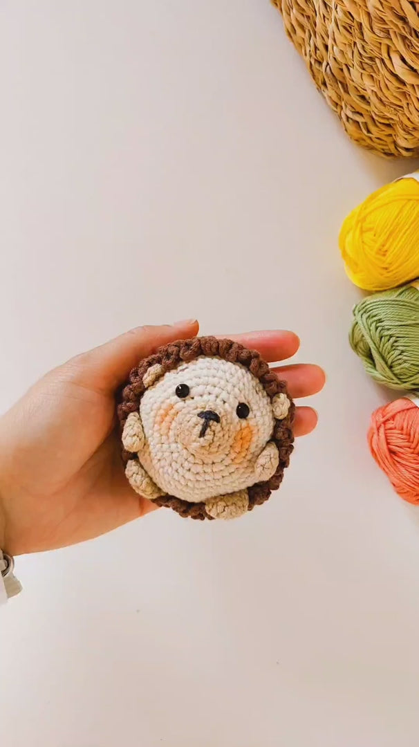 Hedgehog Crochet Pattern & Matching Card: "Birthday"