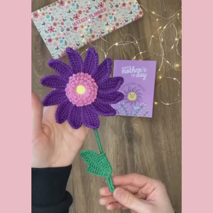 Flower Crochet Pattern & Matching Card: "Mother's Day"