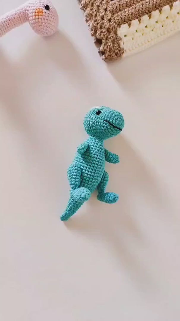 Dinosaur Crochet Pattern & Matching Card: "Birthday"