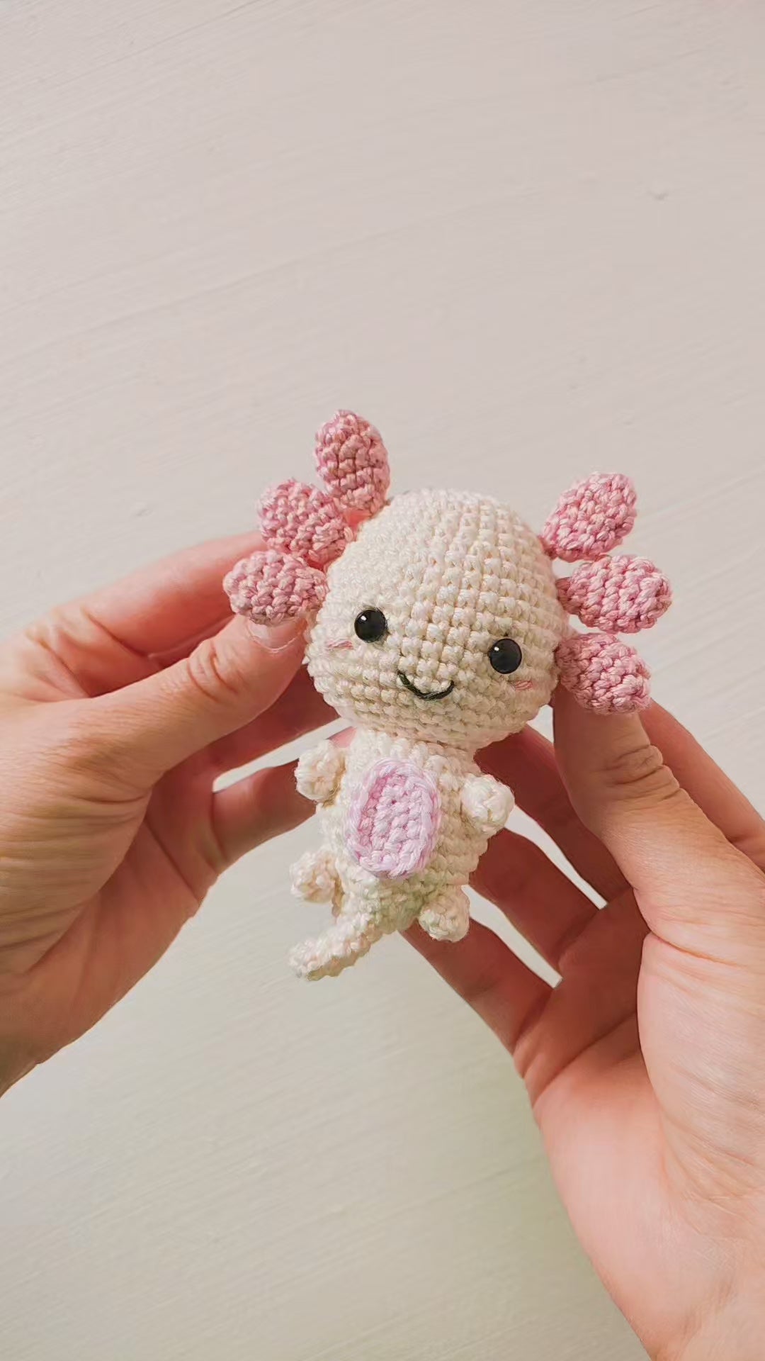 Axolotl Crochet Pattern & Matching Card: "Thank You"